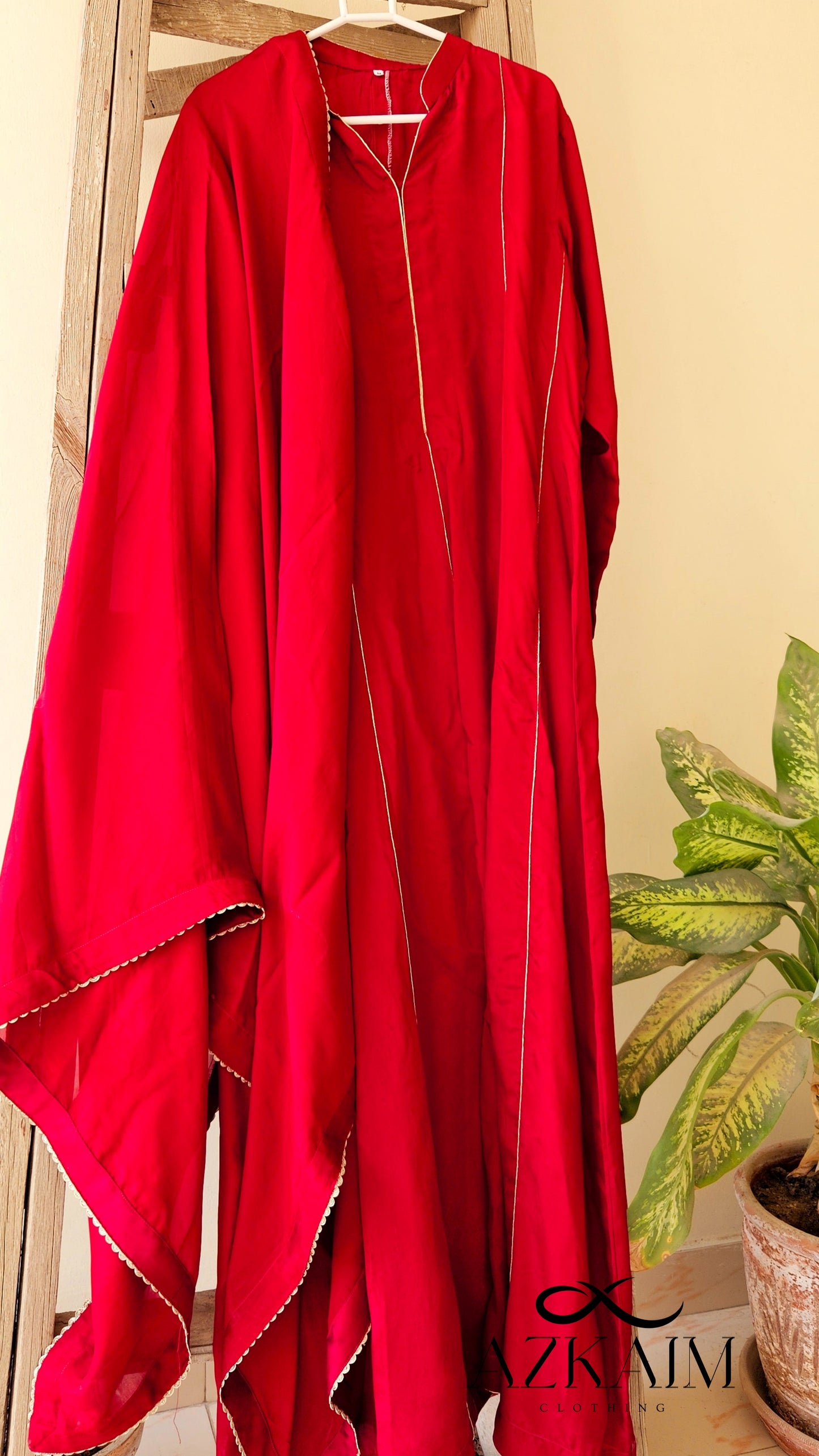 Blood Red Silk Maxi - 2pcs