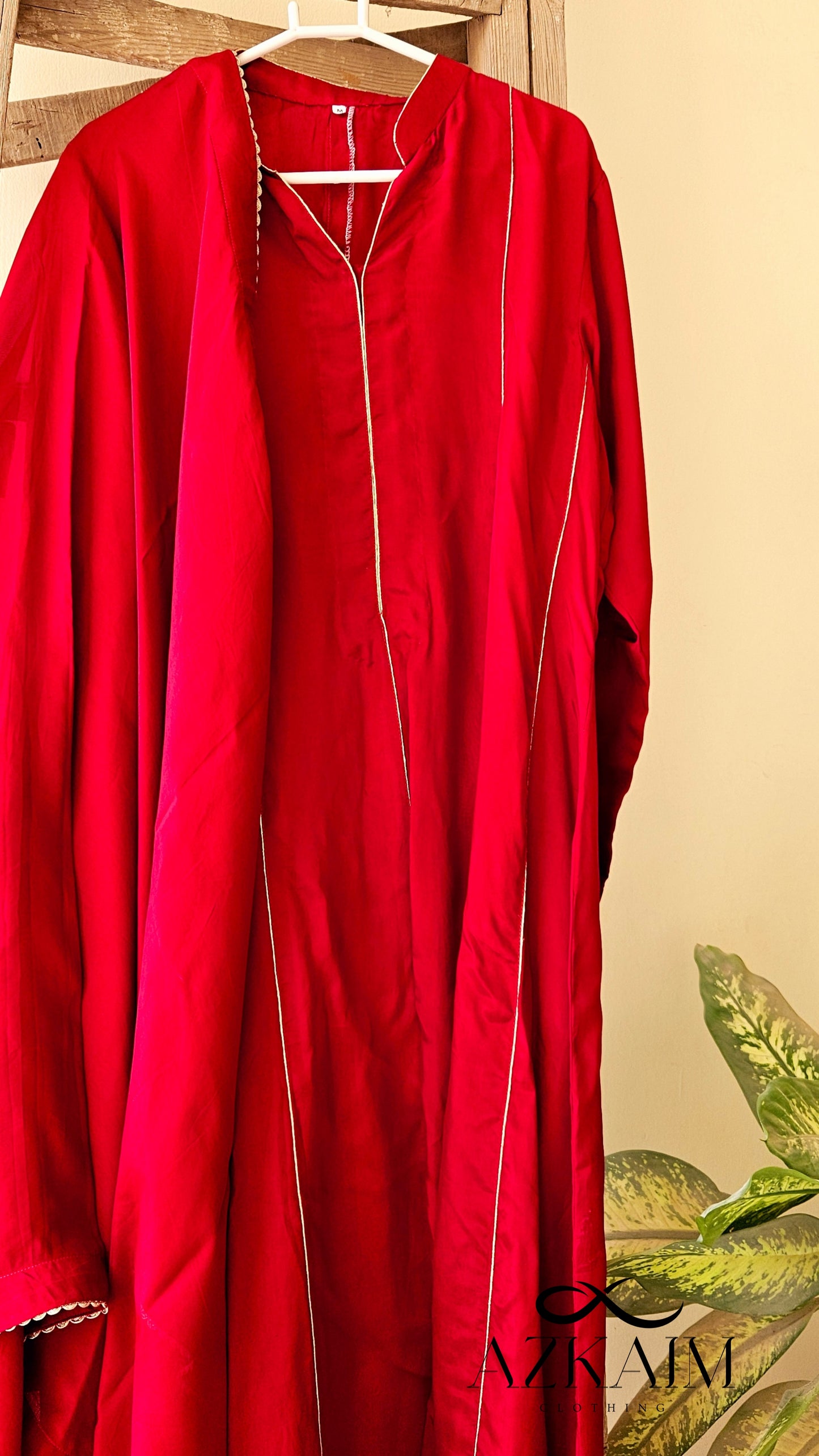 Blood Red Silk Maxi - 2pcs