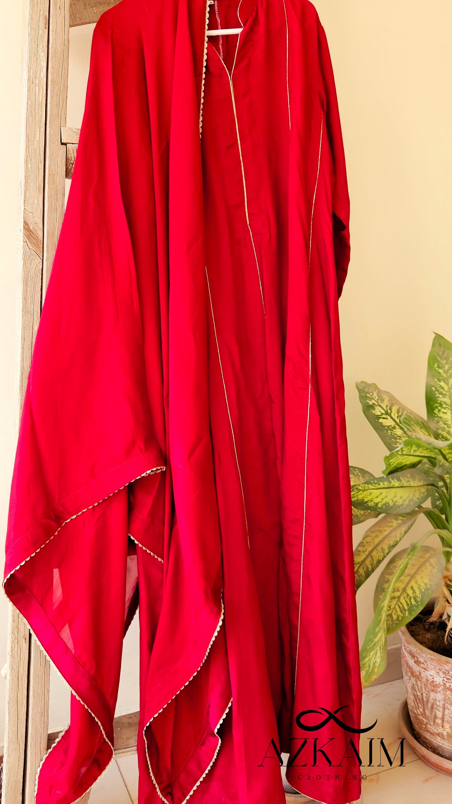 Blood Red Silk Maxi - 2pcs