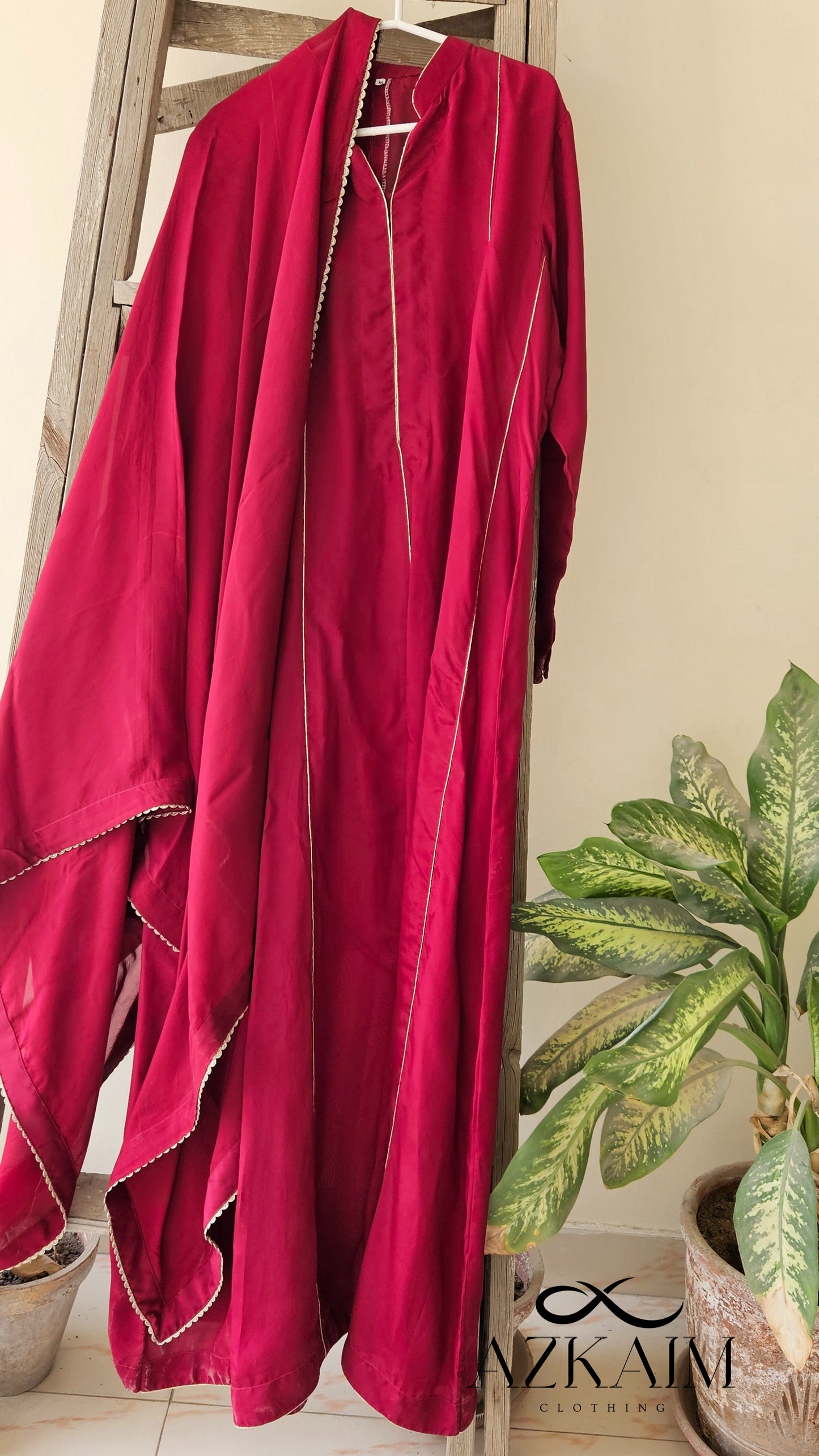 Blood Red Silk Maxi - 2pcs