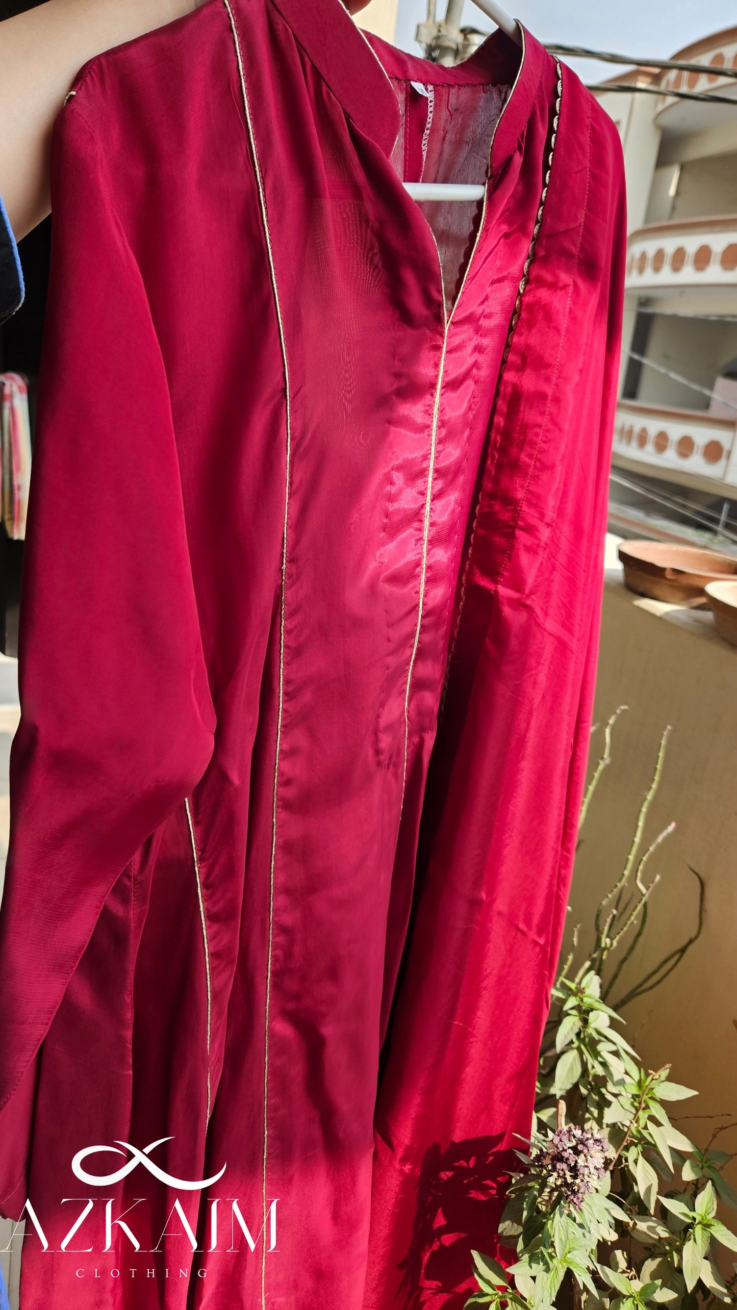 Blood Red Silk Maxi - 2pcs