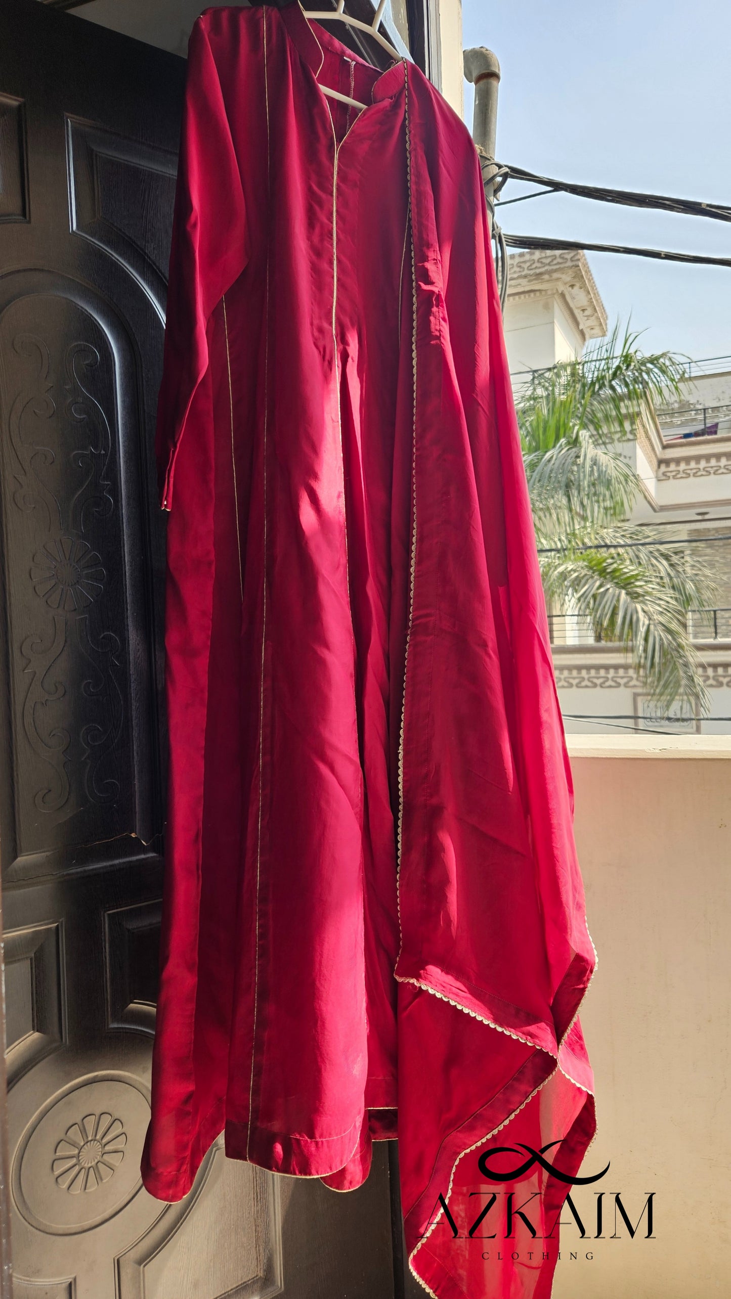 Blood Red Silk Maxi - 2pcs