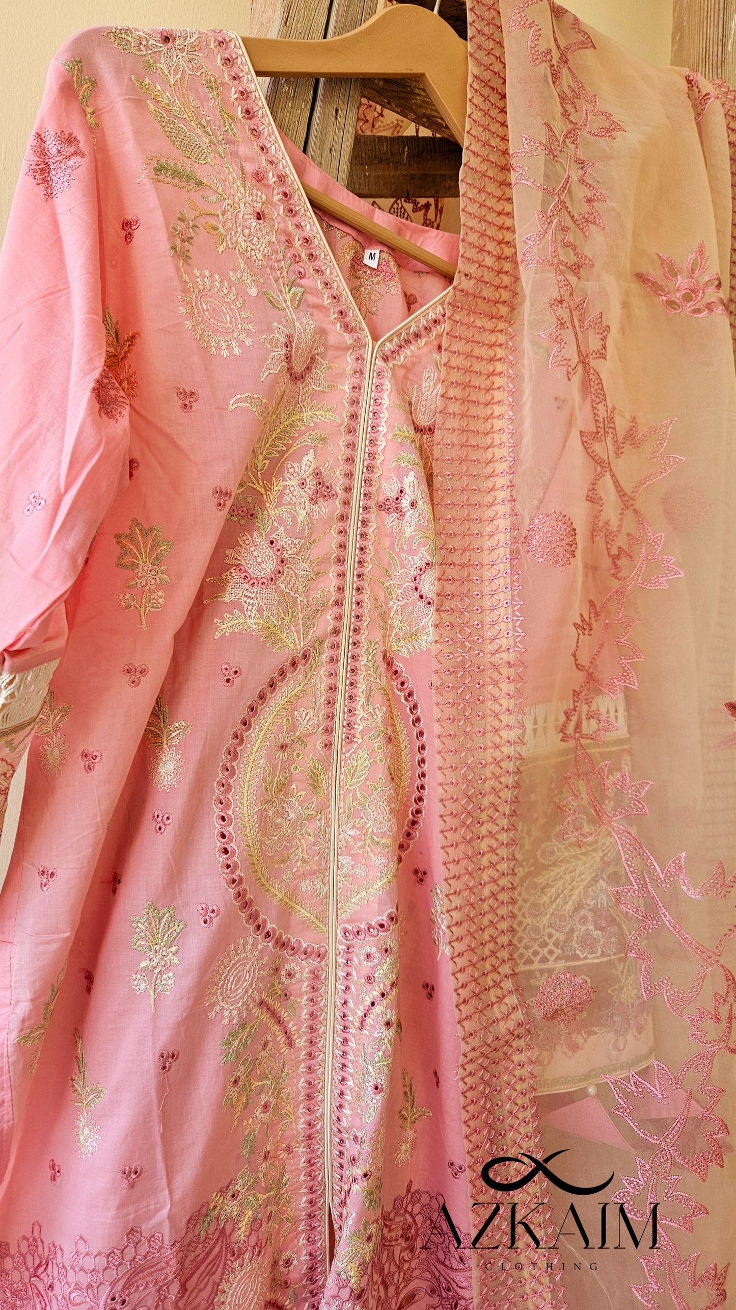 "Blushing Beauty" Lawn Embroidered Dress - 3pcs