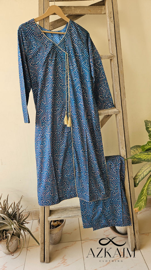 Geometrical "Malai Silk" Co-Ord - 2pcs