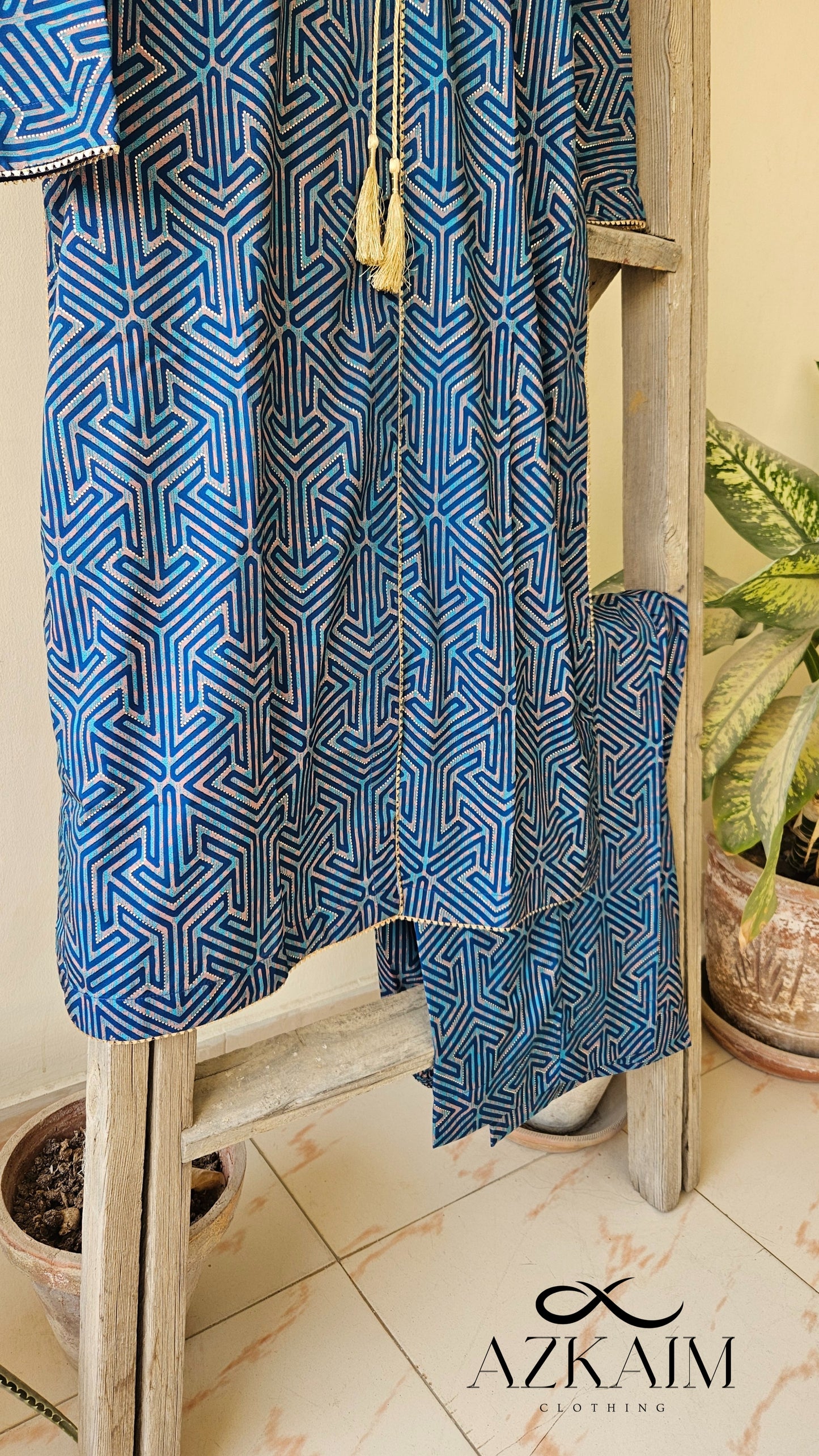 Geometrical "Malai Silk" Co-Ord - 2pcs