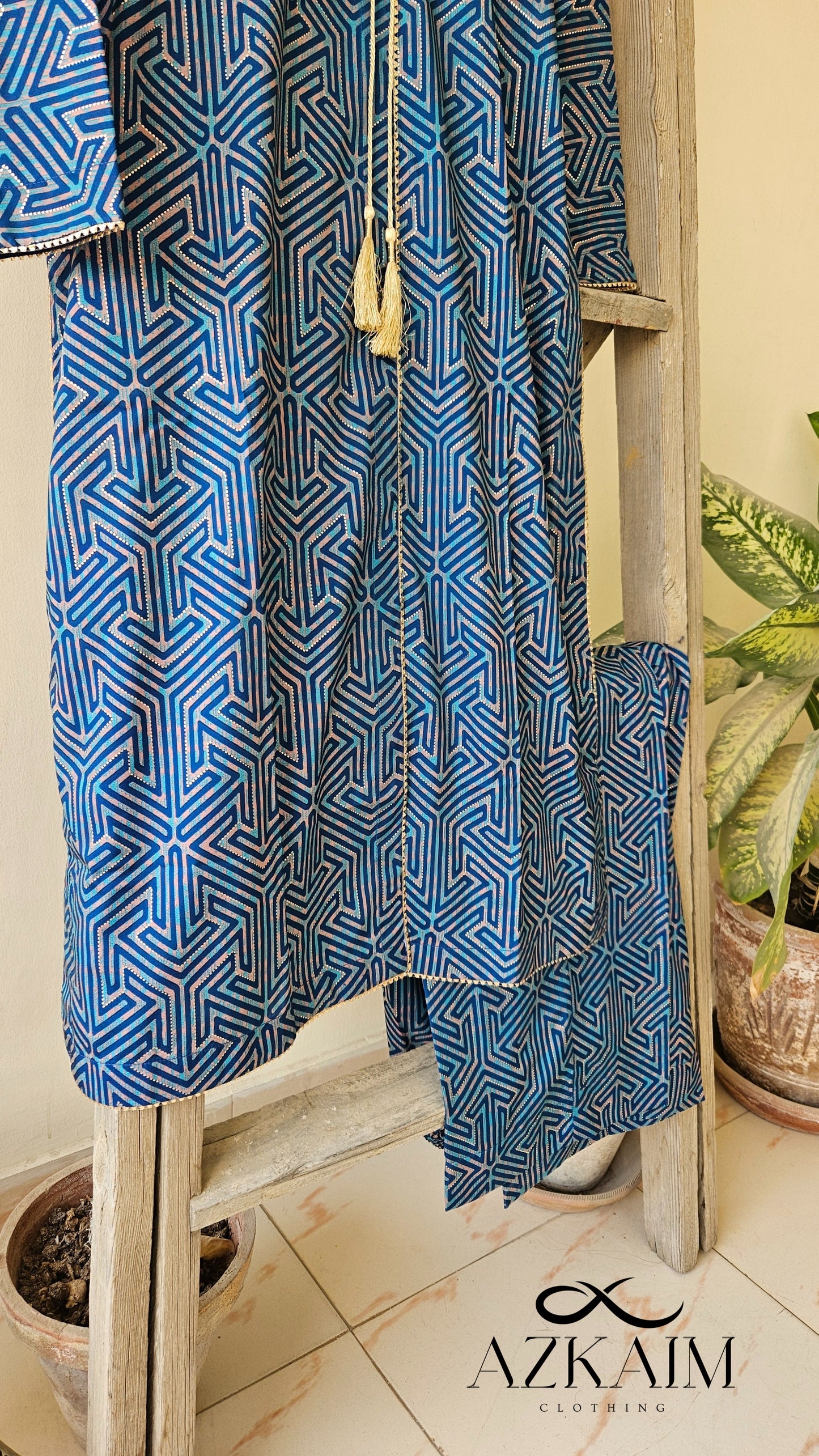 Geometrical "Malai Silk" Co-Ord - 2pcs