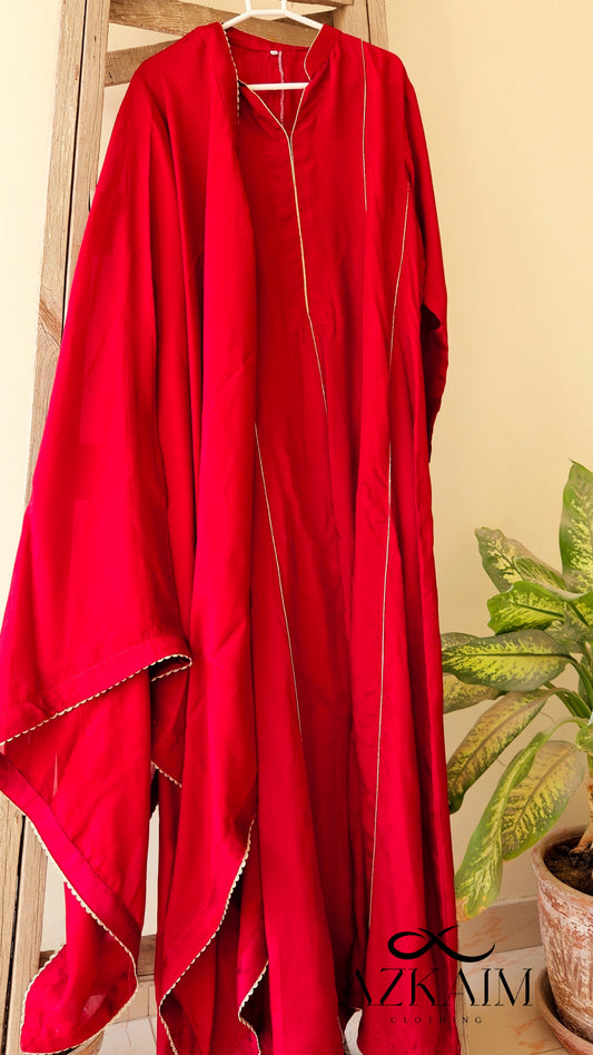 Blood Red Silk Maxi - 2pcs